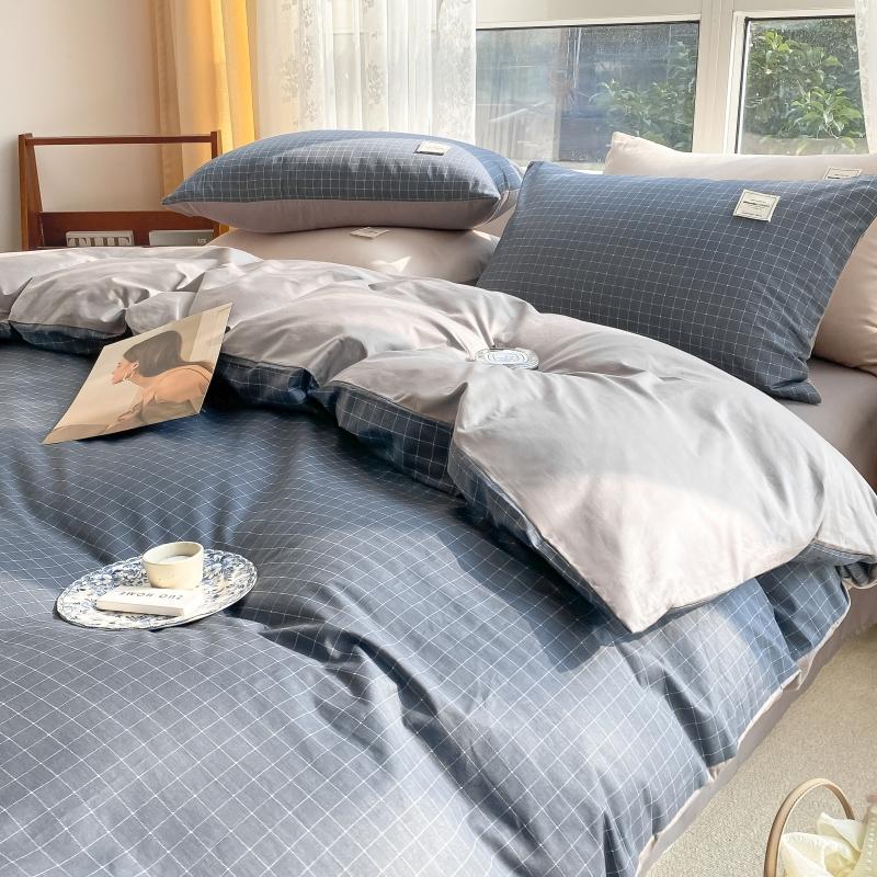 1pc 100%Cotton Duvet Cover Plaid Comforter Covers funda nordica cama 150 Single/Queen/King Quilt Cover(no pillowcase)