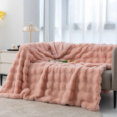 Imitation Rabbit Fur Plush Blanket, Throw Blanket, Warm, Super Comfortable, Bed, Luxury, Warm, Sofa Cover, 130x160cm, Winter