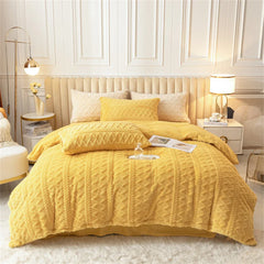 Milk Velvet Bedding Set Jacquard Tafu Velvet Thicken Winter Warm Four Piece Sets Quilt Cover Bed Linen Pillowcase Bedroom Decor