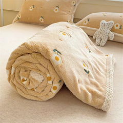Floral Print Flannel Baby Blanket Bedding soft kids Nap Cover Air Conditioning Blankets Summer Thin Quilt Sofa Shawl