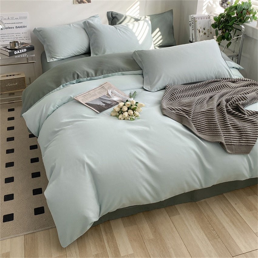 Bedding Set Boy Girl Duvet Cover Flat Sheet Pillowcase Aesthetic Bedcloth Double Cover Flat  Soft Comfort  Bed Sheet Pillowcase