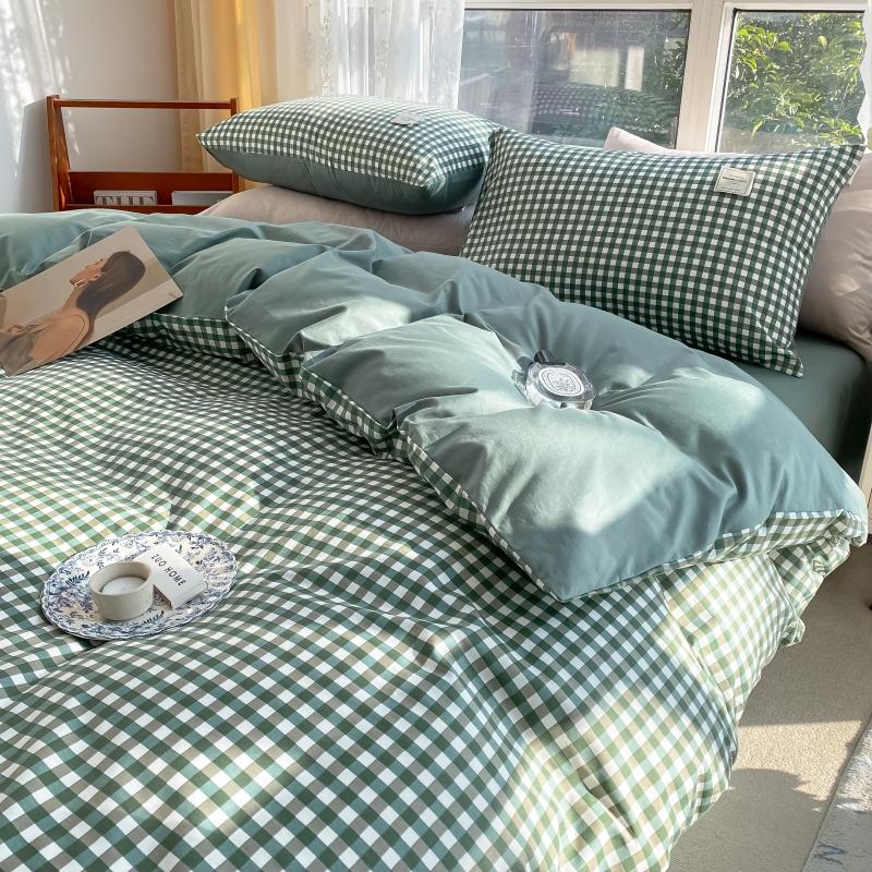 1pc 100%Cotton Duvet Cover Plaid Comforter Covers funda nordica cama 150 Single/Queen/King Quilt Cover(no pillowcase)