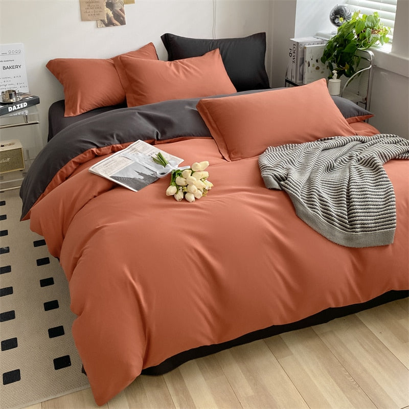 Bedding Set Boy Girl Duvet Cover Flat Sheet Pillowcase Aesthetic Bedcloth Double Cover Flat  Soft Comfort  Bed Sheet Pillowcase