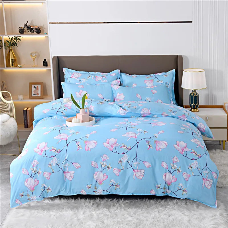 3pcs Leopard Pattern Duvet Cover Bedding Set Double Queen Size, Microfiber Soft Quilt Cover with Pillowcases, Girls Room Decor
