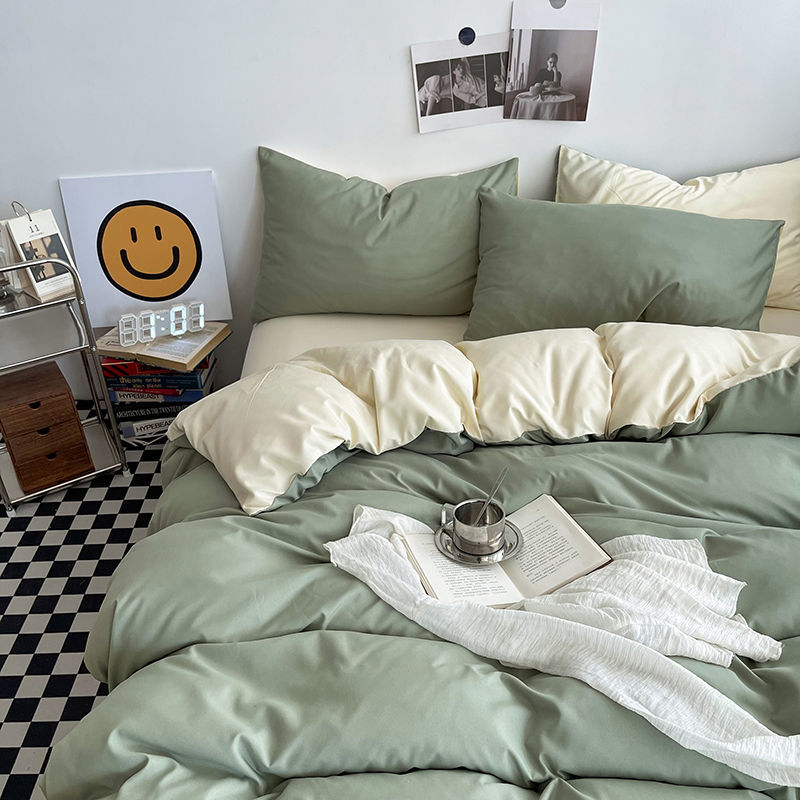 Bedding Set Nordic Single Double Flat Sheet Duvet Cover Pillowcase Soft Microfiber Full Queen Size Bed Linen