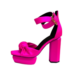 Suede Square Toe Thick High Heel Platform Sandals