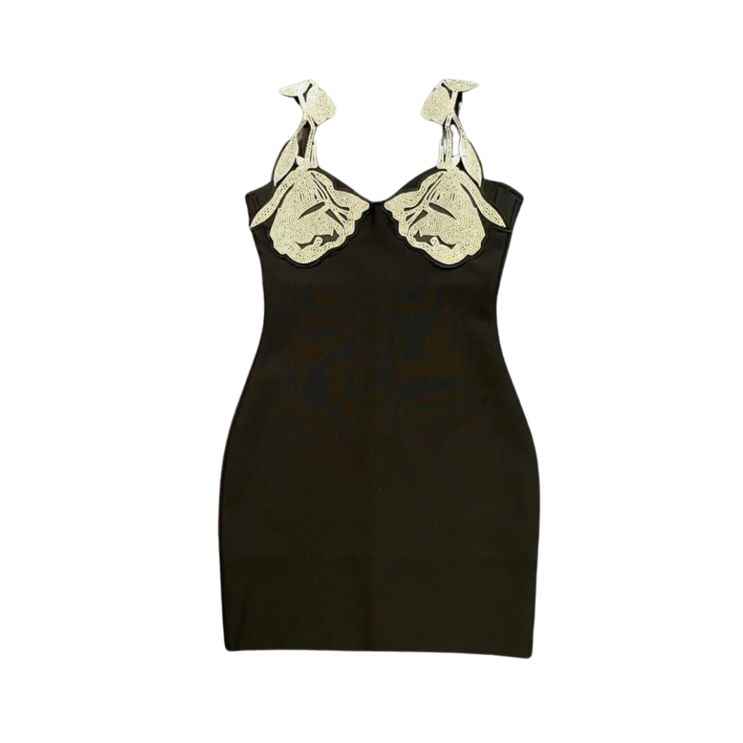 Solid Patchwork Diamond High Waist Mini Dress