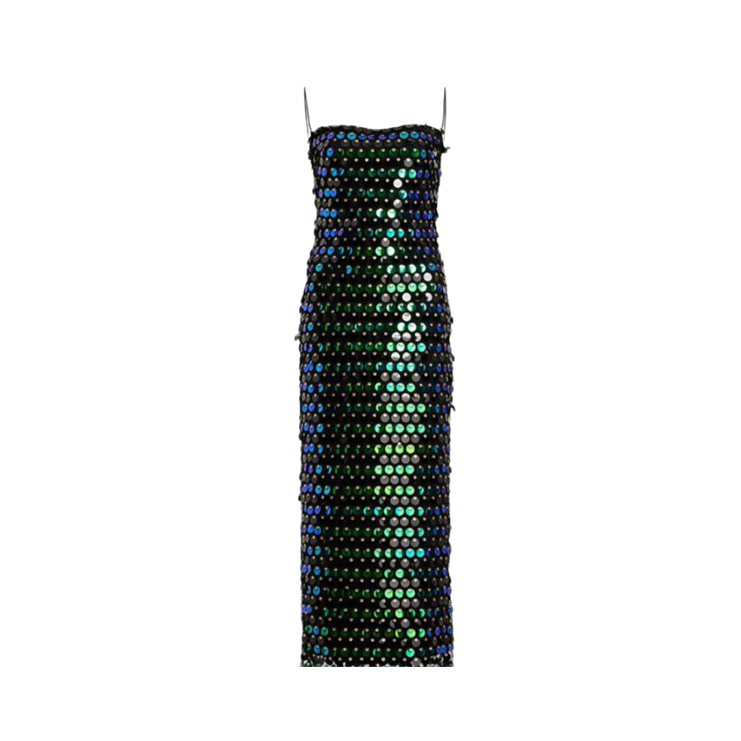 Solid Sequin Slim Backless Dress