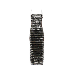 Solid Sequin Slim Backless Dress