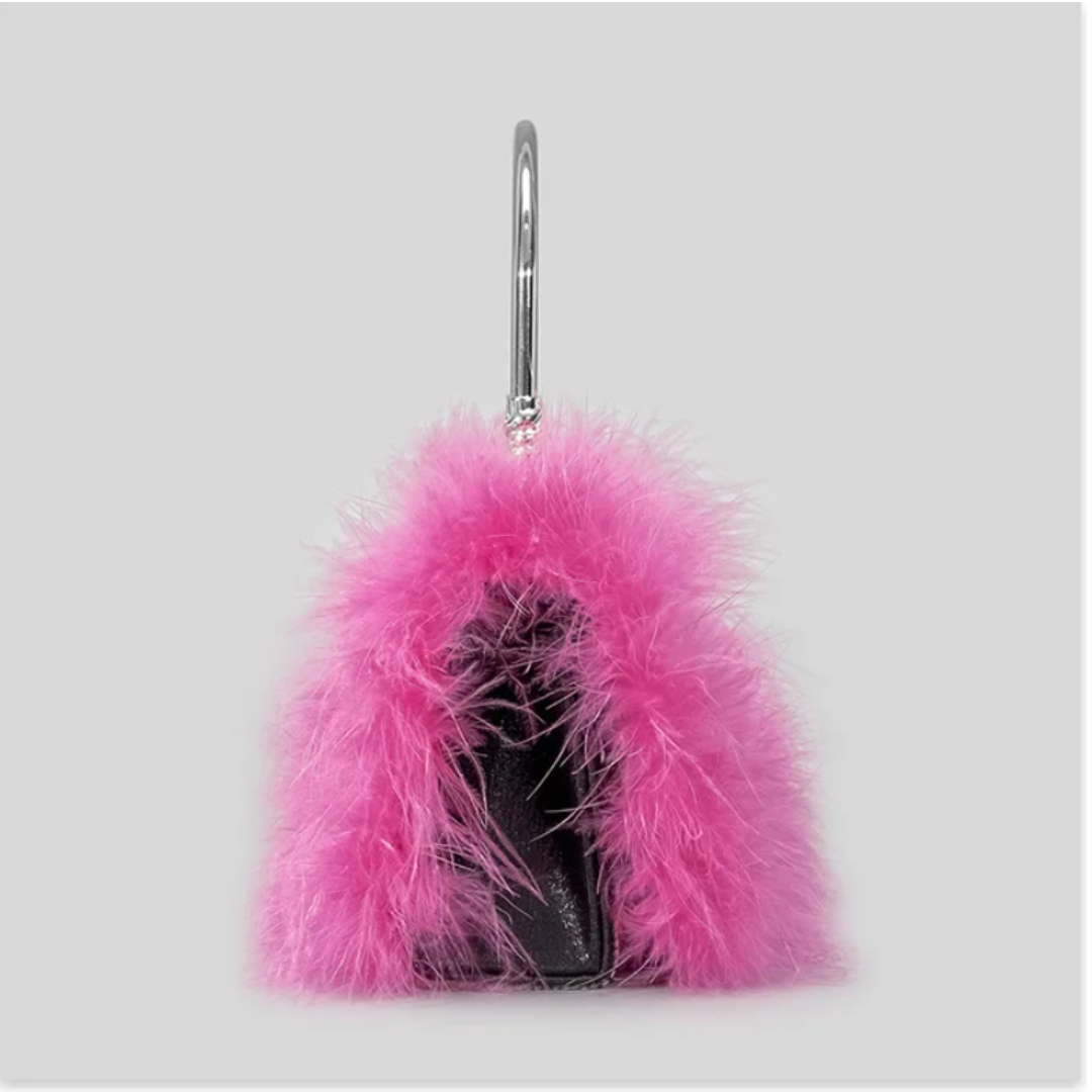 Fur Diamond Clutch Bag