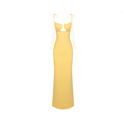 Tulip Sleeveless Lace Up Solid Maxi Dress