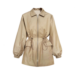 Drawstring Waist Length Cargo Jacket