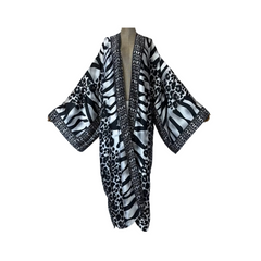 Cozy Silk Zebra Print Maxi Cardigan - WINI