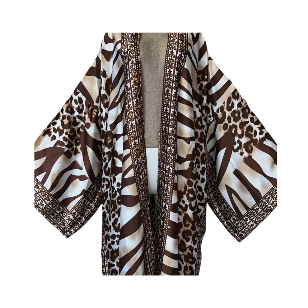 Cozy Silk Zebra Print Maxi Cardigan - WINI