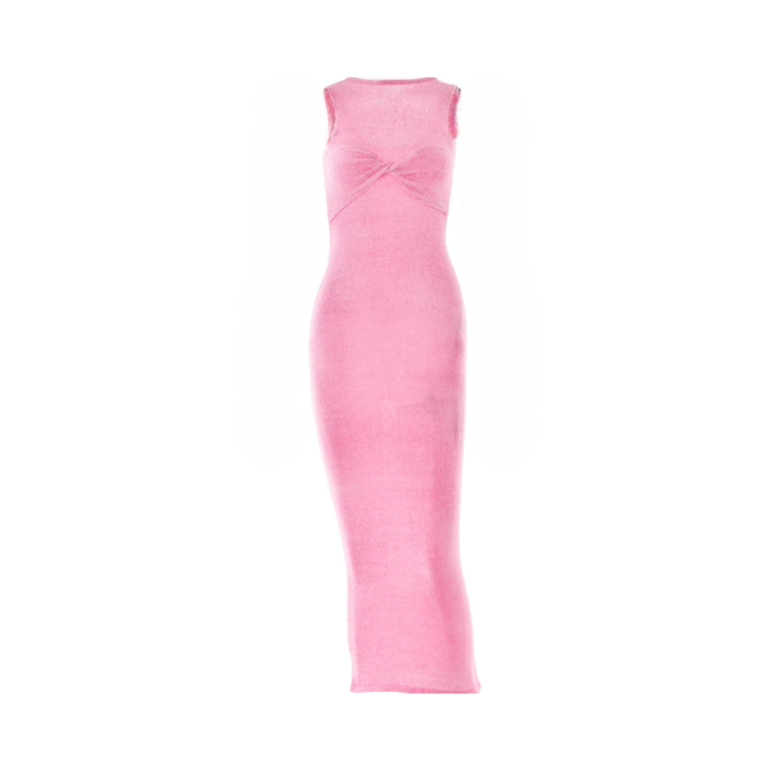 Solid Sleeveless Slim Fit Maxi Dress