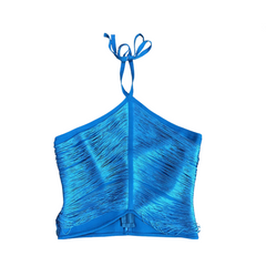 Tassel Sleeveless Top + Bandage Tassel Skirt