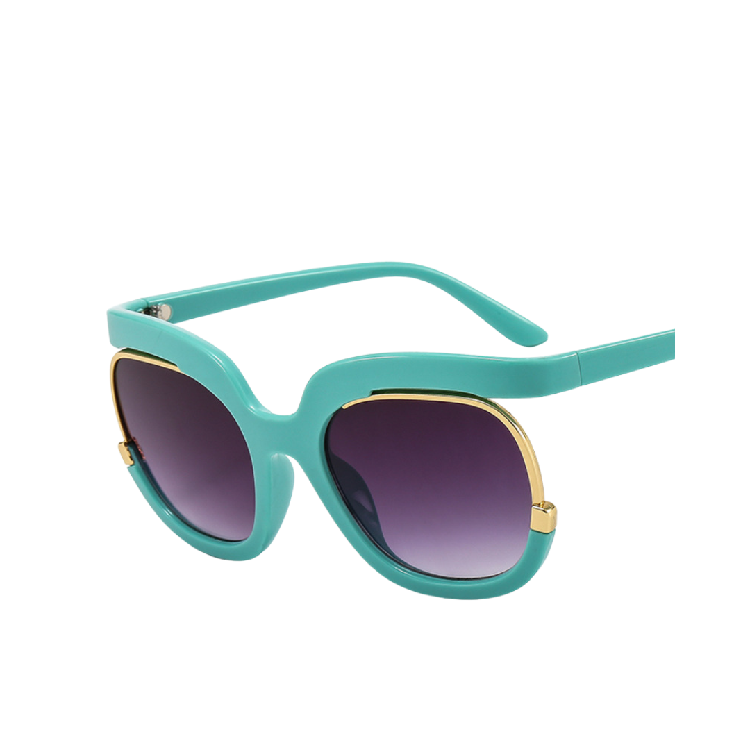 Retro Round Color Contrast Sunglasses