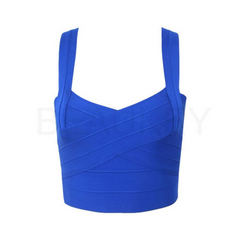 Solid Bandage Sleeveless Crop Top