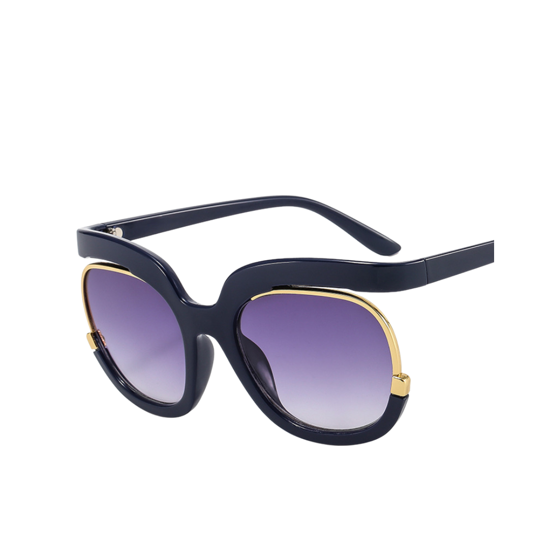 Retro Round Color Contrast Sunglasses