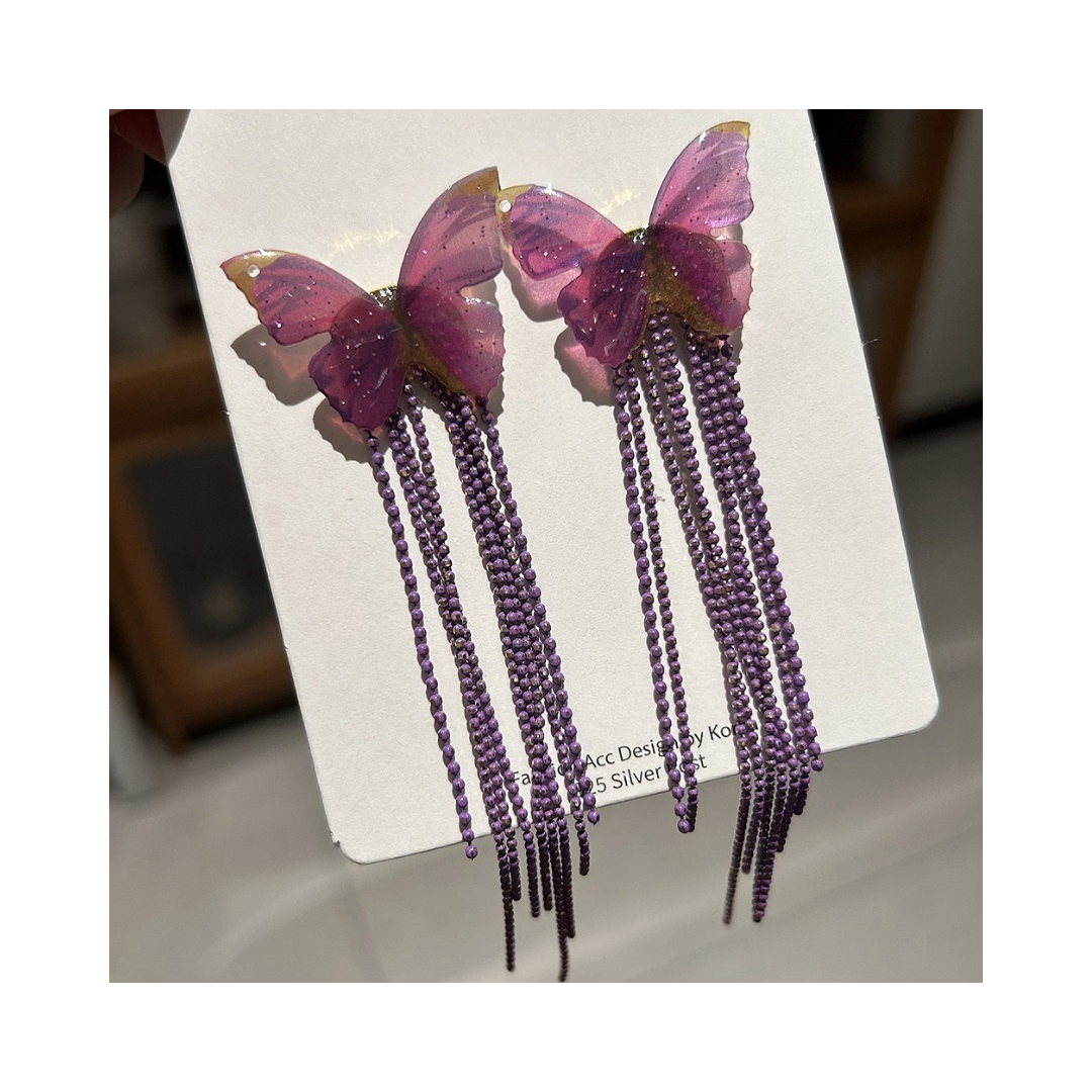 Butterfly Long Tassel Earrings