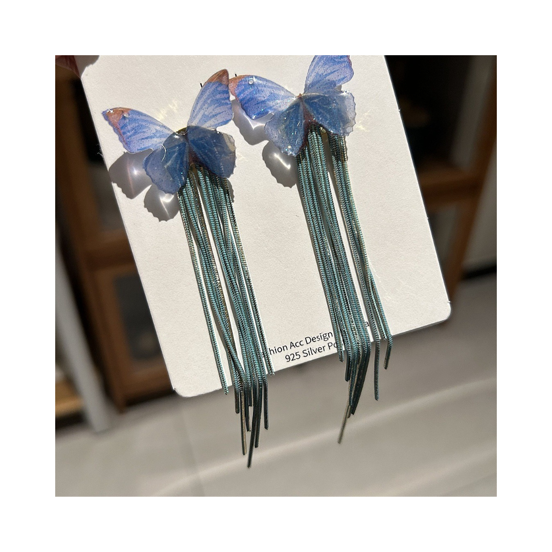 Butterfly Long Tassel Earrings