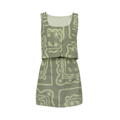 Casual Print Sleeveless Vest + Mini Skirt