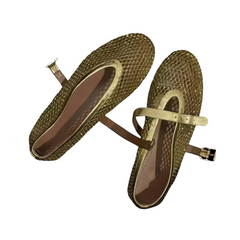 Round Toe Fish Mesh Hollow Ballet Shoes