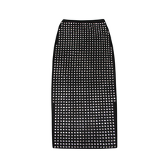 Sparkling Square Diamond Wrapped Hip Skirt