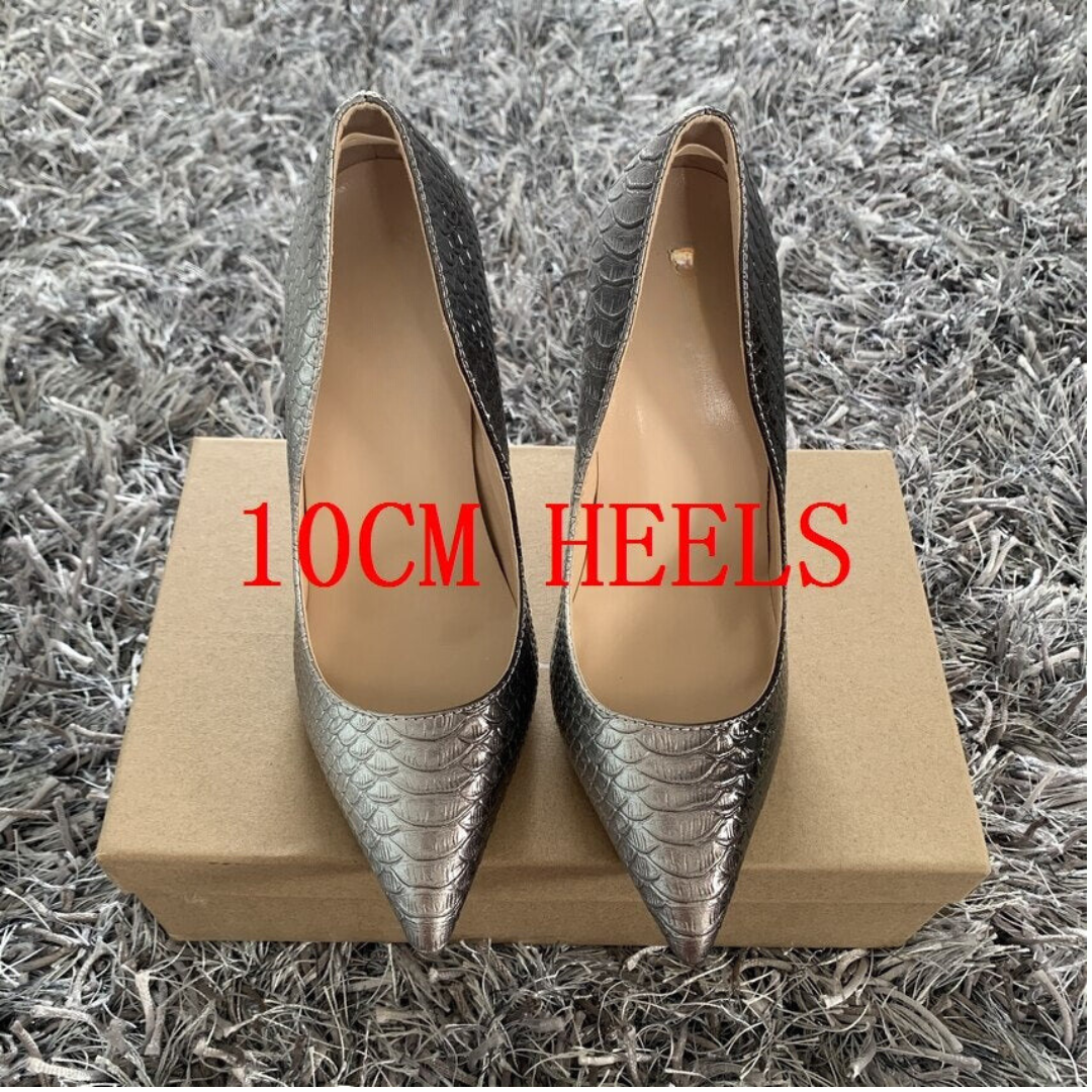 High Stiletto Snake Pattern Pointed Toe Pumps