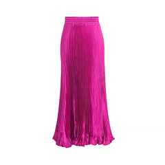 Glossy Pleated Accordion Skirt