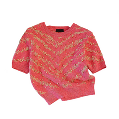 Vintage Beaded Knitted T-Shirt