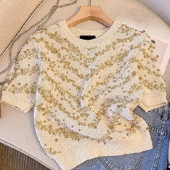 Vintage Beaded Knitted T-Shirt