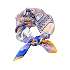 Castle Print Silk Small Scarf