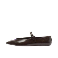 Retro Shallow Mouth Low Heel Pointed Toe Flat Shoes