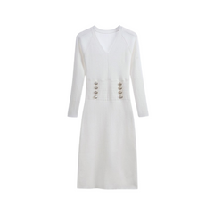 Hollow Ice Silk Hip Wrapped Knitted Dress