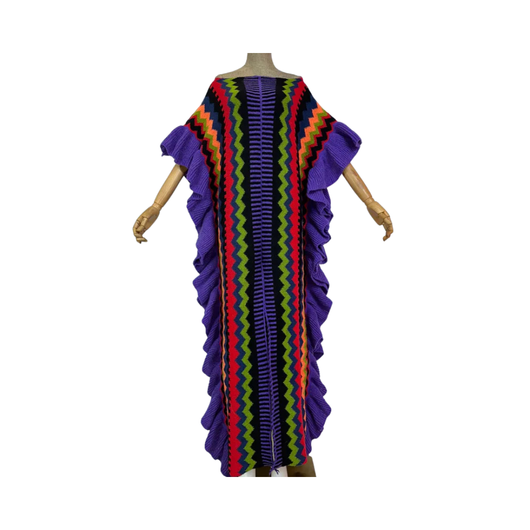 Ruffled Knit Kaftan Dress - WINI