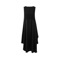 Irregular Black Loose Midi Dress