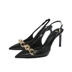 Chain Decor Pointy Toe Stiletto Sandals