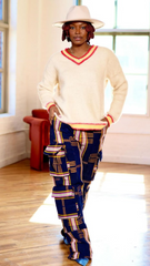 Contrast Color Trimmed Woolen Sweater