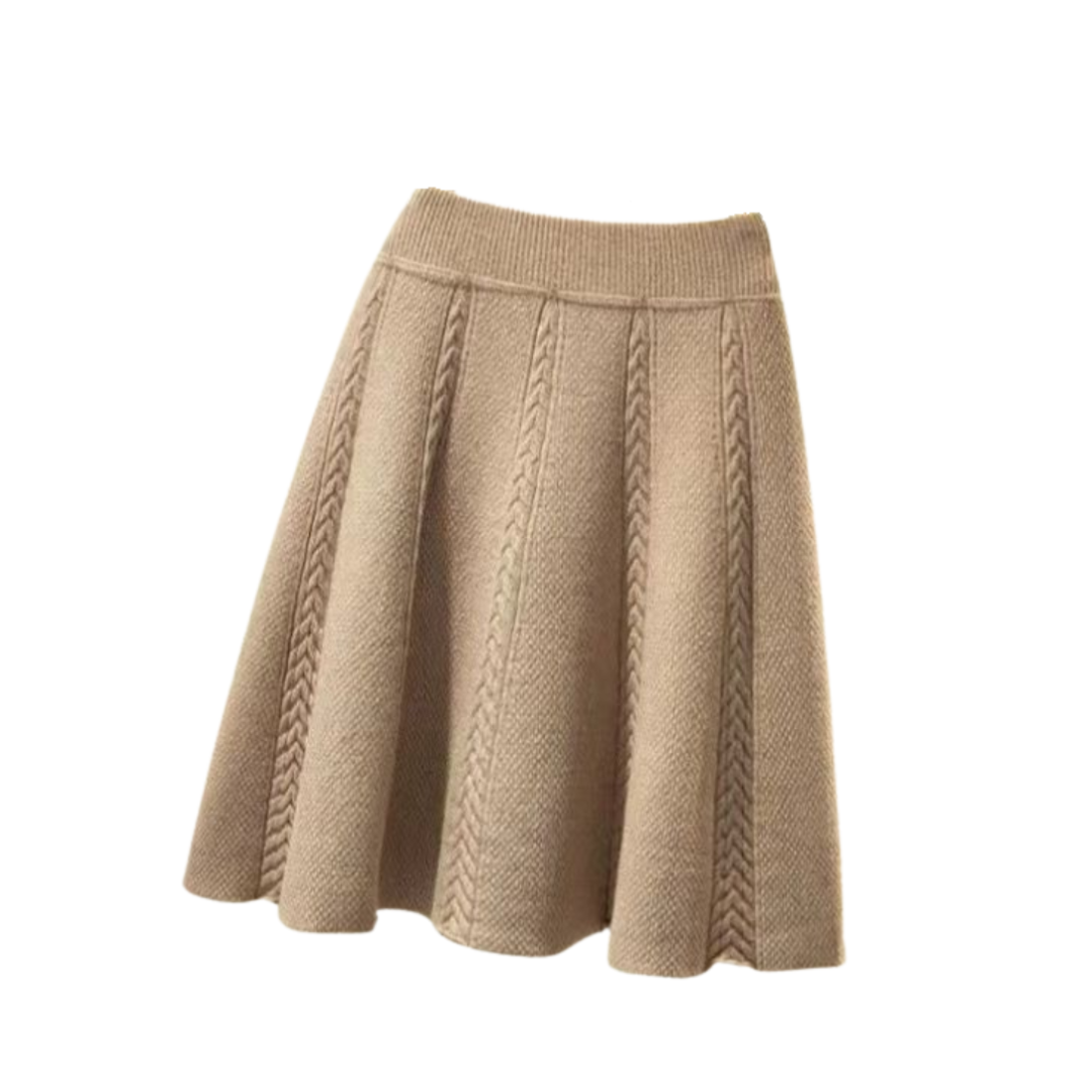 Casual Solid Knitted Mini Skirt