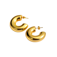 Chunky C Shape Hoop Earrings