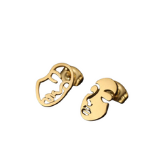 Girl Face Abstract Stud Earrings