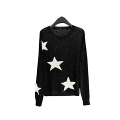 Casual Stars Round Neck Knitted Sweater