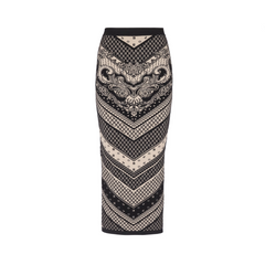 Small Plaid Jacquard Vest + Plaid Long Skirt Set