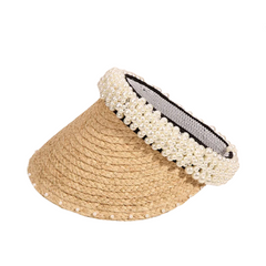 Pearl Headband Straw Hat