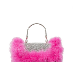 Fur Diamond Clutch Bag