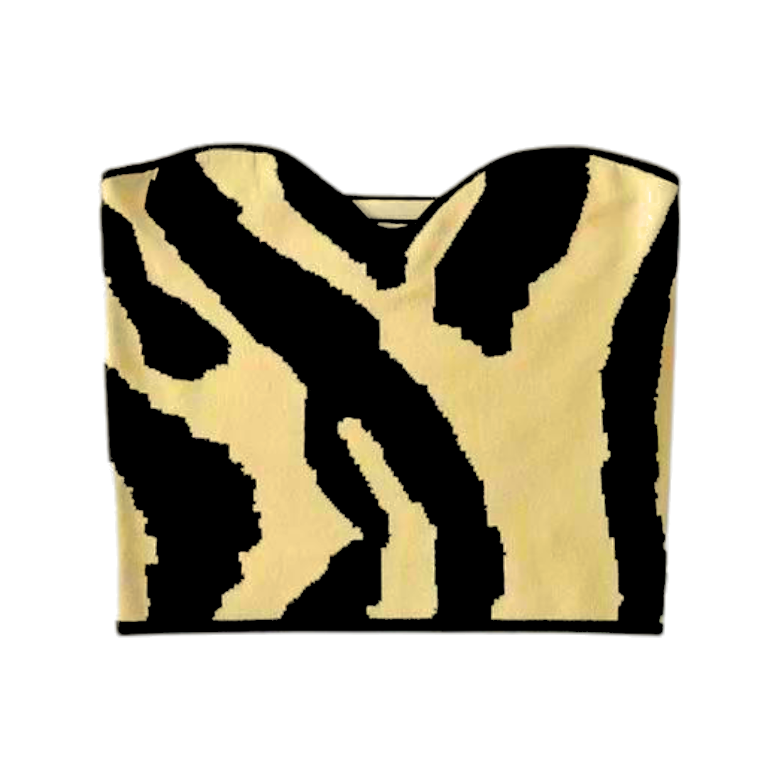 Zebra Pattern Slim Fit Tube Top