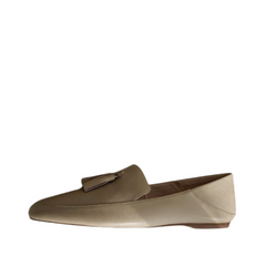 Round Toe Fringe Deep Mouth Leather Loafers