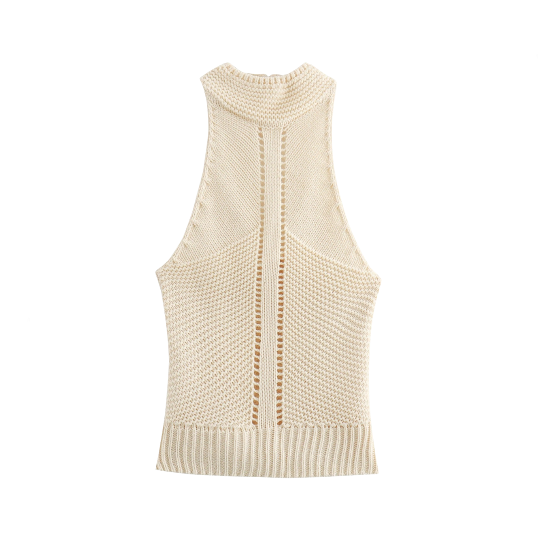 Halter Neck Slim Fit Knitted Vest