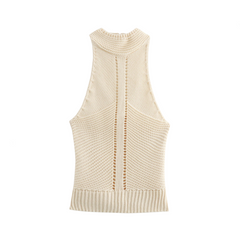 Halter Neck Slim Fit Knitted Vest